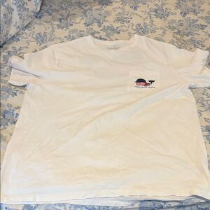 Vineyard Vines White Tee with Blue Logo